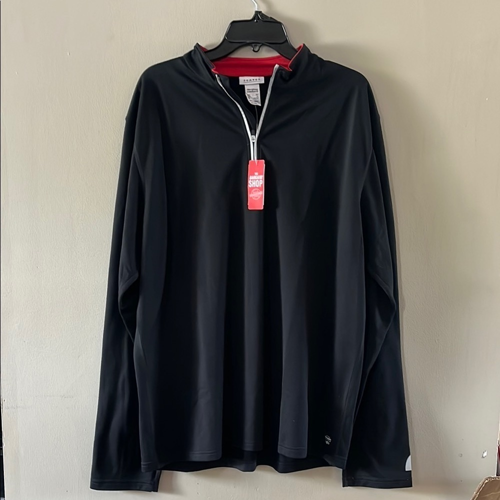 Black Quarter-Zip Pullover Shirt